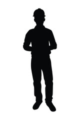 Male engineer silhouette vector