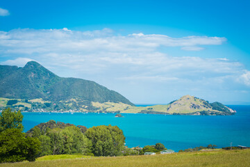 Breathtaking view over tranquil azure waters of Parua Bay