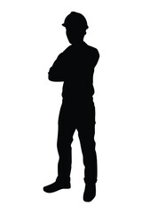 Male engineer silhouette vector