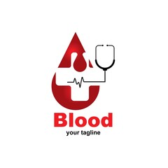 Obraz premium Blood Care logo designs Concept, blood donation symbol icon vector illustration 