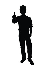 Male engineer silhouette vector
