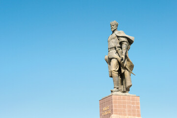 Statue of Amir Timur in Shakhrisabz, Uzbekistan. Amir Timur (1370 - 1405) is founder of the Timurid Empire.