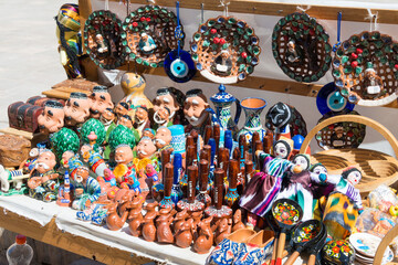 Obraz premium Souvenirs at Ancient city of Itchan Kala in Khiva, Uzbekistan. Itchan Kala is Unesco World Heritage Site.