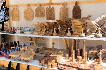 Souvenirs at Ancient city of Itchan Kala in Khiva, Uzbekistan. Itchan Kala is Unesco World Heritage Site.