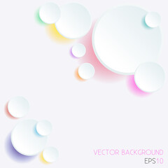 Abstract Background with 3d circles on white backdrop - Vector design