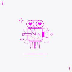 Cinema camera icon Simple elements of love and wedding illustrations Symbol design, camera, edit, cinema on white background Can be used for web and mobile