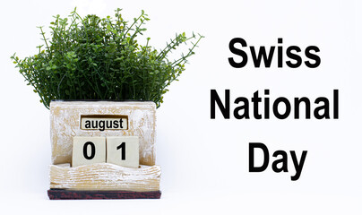 1 August, Swiss Independence Day. Celebration, concept. Desk calendar