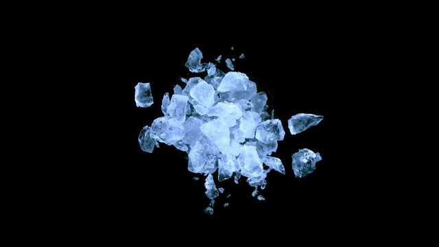 Super slow motion of rotating crushed ice, top view shot. Filmed on high speed cinema camera, 1000 fps.