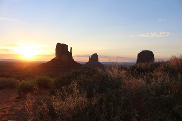 Sunrise at Monument Valley national park