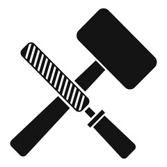Reconstruction hammer tools icon. Simple illustration of reconstruction hammer tools vector icon for web design isolated on white background