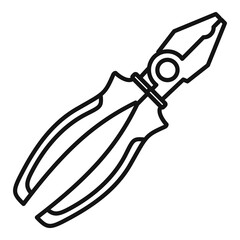 Construction pliers icon. Outline construction pliers vector icon for web design isolated on white background