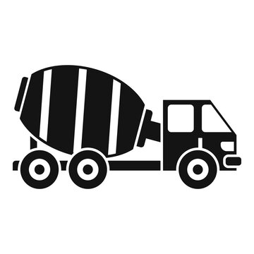Cement mixer truck icon. Simple illustration of cement mixer truck vector icon for web design isolated on white background