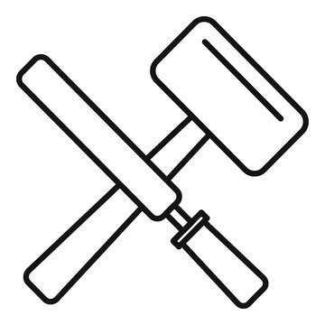 Reconstruction hammer tools icon. Outline reconstruction hammer tools vector icon for web design isolated on white background