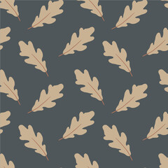 Obraz premium Seamless pattern with yellow oak leaves. Autumn pattern.