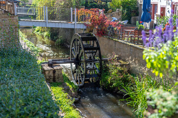 Water wheel at the Giessen, a junction of the river Glan in Meisenheim