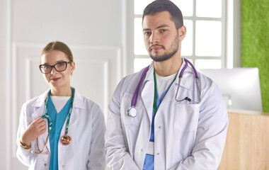 group of medical workers portrait in hospital