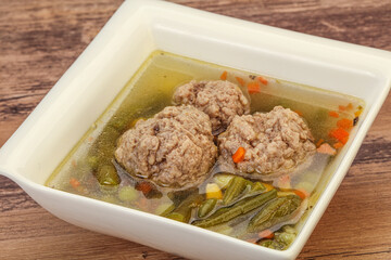 Soup with vegetables and meat balls