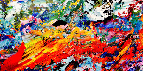 Colorful abstract background wallpaper. Modern motif visual art.  Mixtures of oil paint. Trendy hand painting canvas. Wall decor and Wall art prints Idea.  3D Texture.