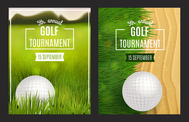 Golf tournament poster templates. Flyer design. Vector illustration - 362330703