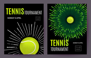 Tennis championship or tournament poster design. Tennis ball Vector illustration - 362330723