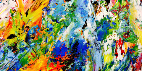 Colorful abstract background wallpaper. Modern motif visual art.  Mixtures of oil paint. Trendy...