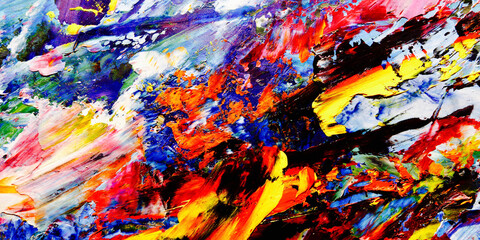 Colorful abstract background wallpaper. Modern motif visual art.  Mixtures of oil paint. Trendy...