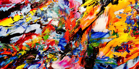 Colorful abstract background wallpaper. Modern motif visual art.  Mixtures of oil paint. Trendy...
