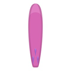 Pink surfboard icon. Cartoon of pink surfboard vector icon for web design isolated on white background