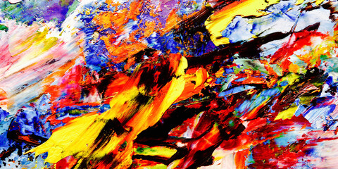 Colorful abstract background wallpaper. Modern motif visual art.  Mixtures of oil paint. Trendy...