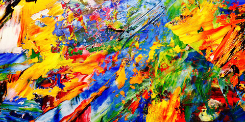 Colorful abstract background wallpaper. Modern motif visual art.  Mixtures of oil paint. Trendy hand painting canvas. Wall decor and Wall art prints Idea.  3D Texture.