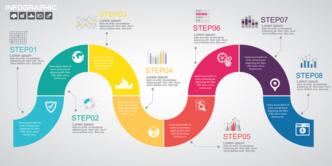 Timeline infographics design template with options, process diagram, vector eps10 illustration