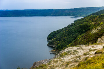 a Bakota bay (Dnistrovske reservoir) landscape, Dnister river, Podilski tovtry National park, Khmelnitskiy region of Western Ukraine