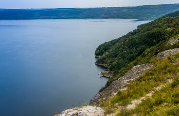 a Bakota bay (Dnistrovske reservoir) landscape, Dnister river, Podilski tovtry National park, Khmelnitskiy region of Western Ukraine