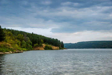 landscape of Dniester river, National Nature Park Podilski tovtry, Khmelnytsky region of Western Ukraine
