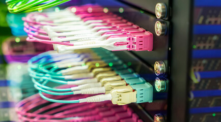 Fiber optic network cable connect to communication Distribution point