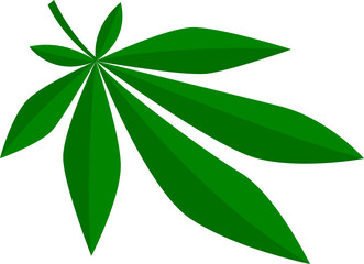 Cannabis sign. Vector illustration. Dark green icon on a transparent background.