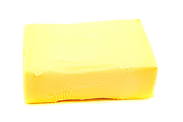 piece of butter on a white background isolated