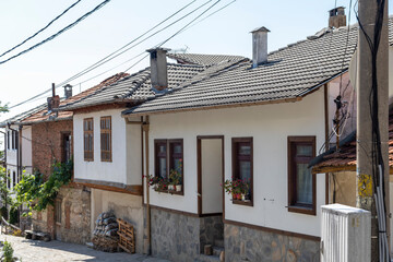 Fototapeta na wymiar Old houses at Village of Delchevo, Blagoevgrad region, Bulgaria