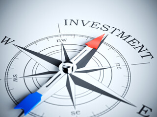Compass pointing the investment