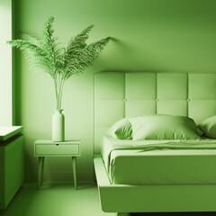 Monochrome green interior