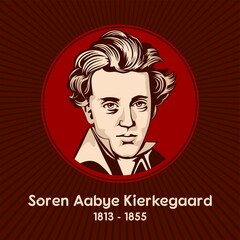 Soren Aabye Kierkegaard (1813 - 1855) was a Danish philosopher, theologian, poet, social critic and religious author. - obrazy, fototapety, plakaty