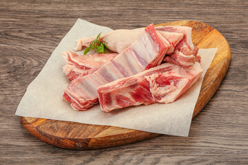 Raw lamb ribs for cooking