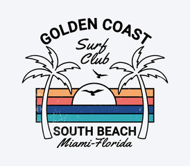 Vector surfing badge. For t-shirt prints, posters, and other uses. © cddesign.co