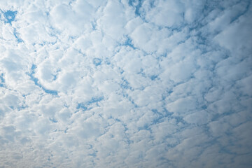 Beautiful clouds in the beautiful sky, Sky background image. Blue tone background.