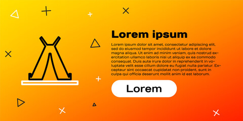 Line Traditional indian teepee or wigwam icon isolated on yellow background. Indian tent. Colorful outline concept. Vector Illustration. © Vadim