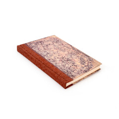 Book in colour cover with white sheets isolated on a white background