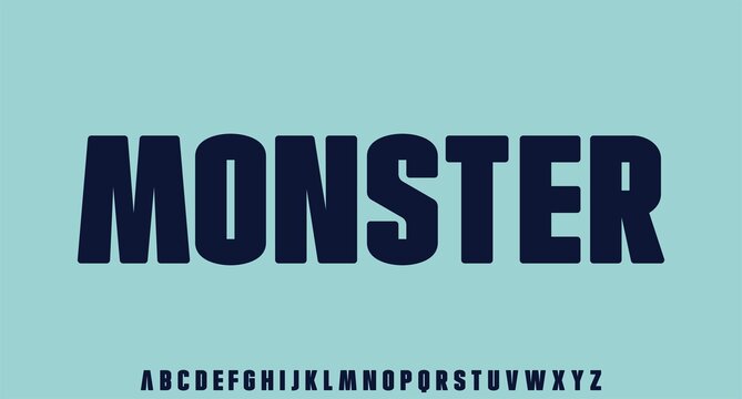 monster, Bold condensed rounded corner Fun font