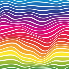 colourful abstract spectrum curved wavy horizontal linear pattern for background, wallpaper, texture, banner, label etc. vector design