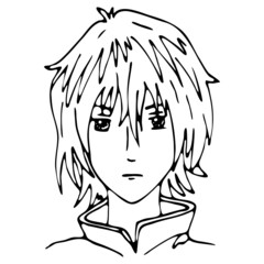 vector illustration, doodle drawing, human face, isolate on a white background