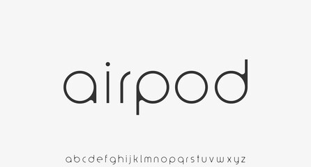Fototapeta airpod, the geometric minimal alphabet. display font vector typeset obraz